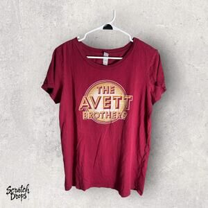 The Avett Brothers T Shirt Size Large Red Vintage Band Tee Alternatives Style